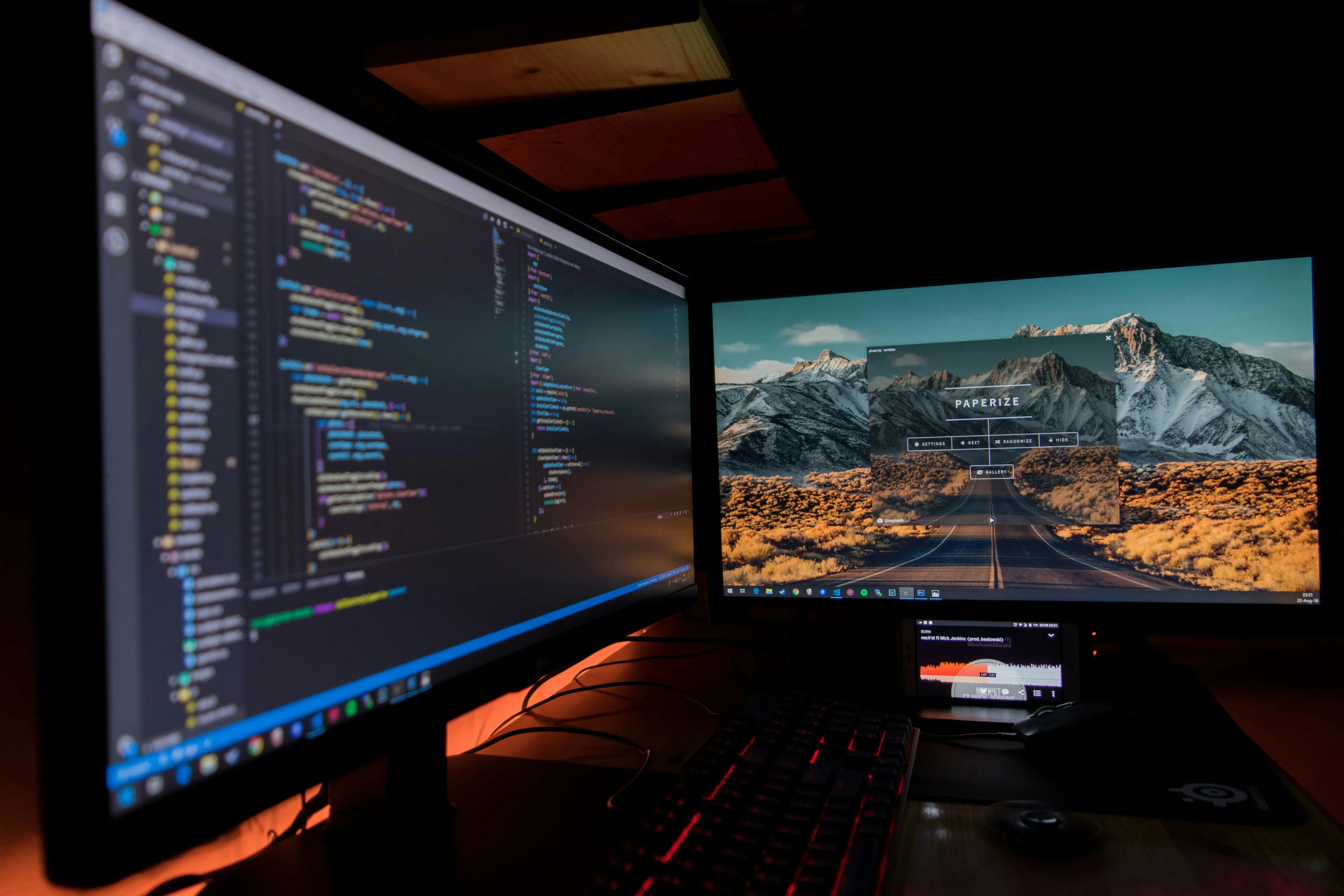 Developer using laptop